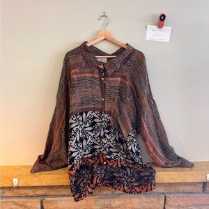 Kantha Bae kismet button down Women's Multicolor Bohemian Top